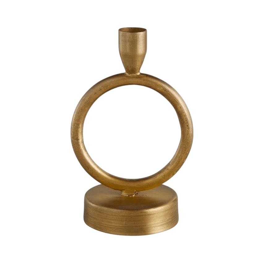IRON GOLD TAPER CANDLE HOLDER